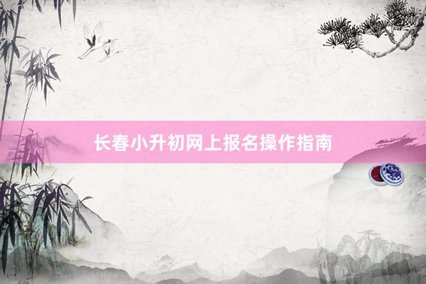 长春小升初网上报名操作指南