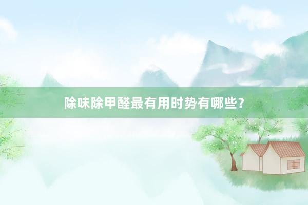 除味除甲醛最有用时势有哪些？